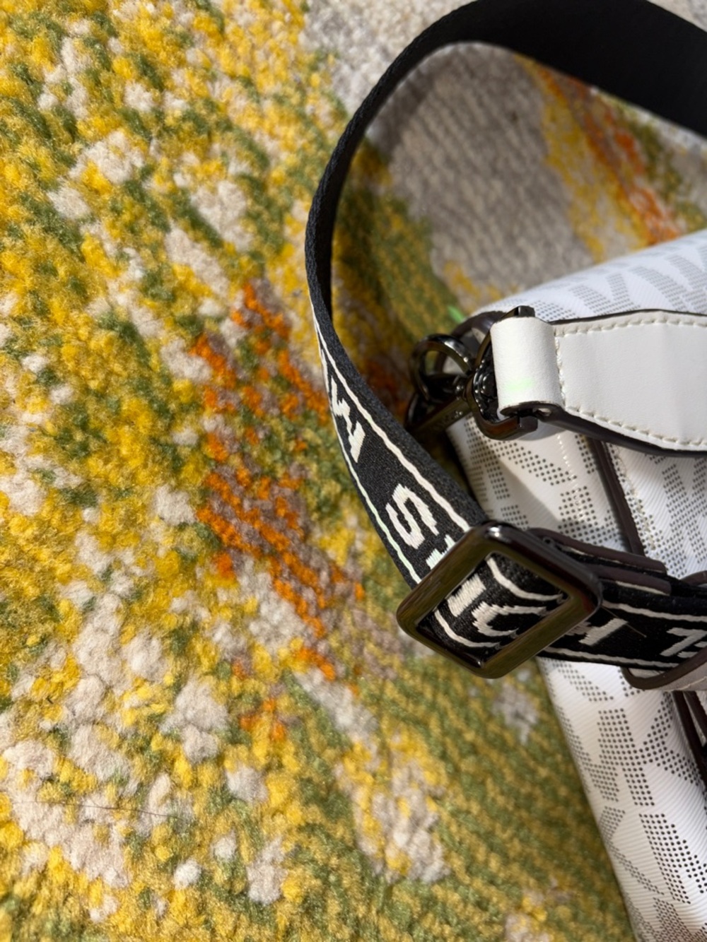 Michael Kors White and Black MK Logo Crossbody Bag - Picture 8 of 8